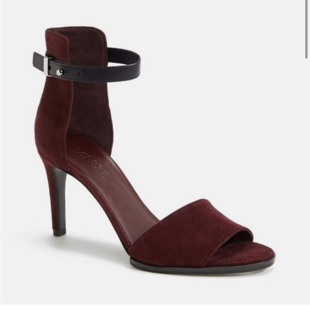 Vince Adley burgundy suede stiletto heels